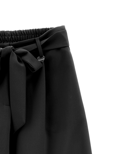 Monnalisa Lightweight Trousers With Jewel Button In Black