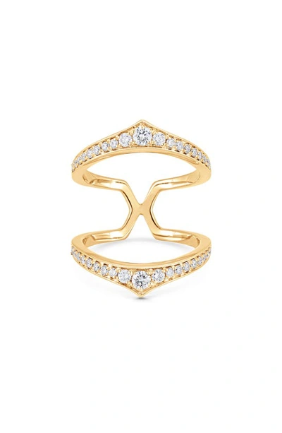 Shop Sara Weinstock Lucia Negative Space Diamond Ring In Yellow Gold