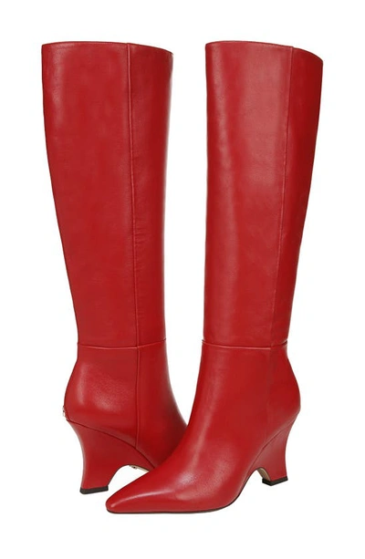 Shop Sam Edelman Vance Pointed Toe Knee High Boot In Begonia Red