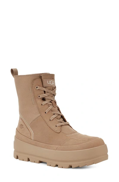 Shop Ugg The  Lug Platform Lace-up Combat Boot In Sand