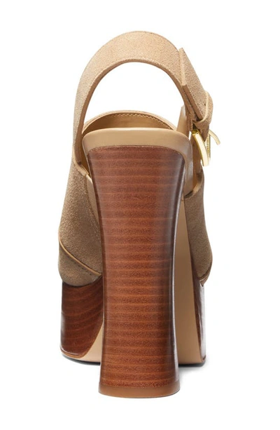 Shop Michael Michael Kors Rye Slingback Platform Sandal In Camel
