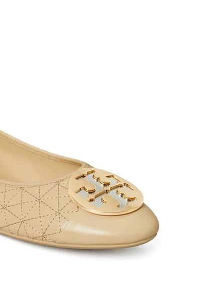 Shop Tory Burch Claire Quilted Ballet Flat In New Porcelain