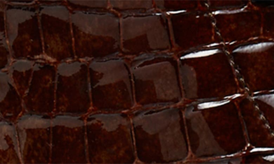 Tory Burch Double-t Croc Embossed Combat Boot In Brown Croc