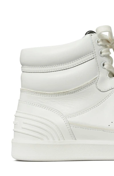Shop Tory Burch Clover High Top Court Sneaker In Titanium White