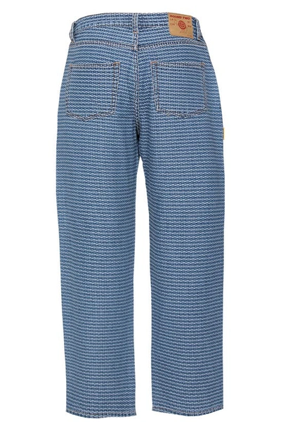 Shop Round Two Jacquard Straight Leg Jeans In Blue