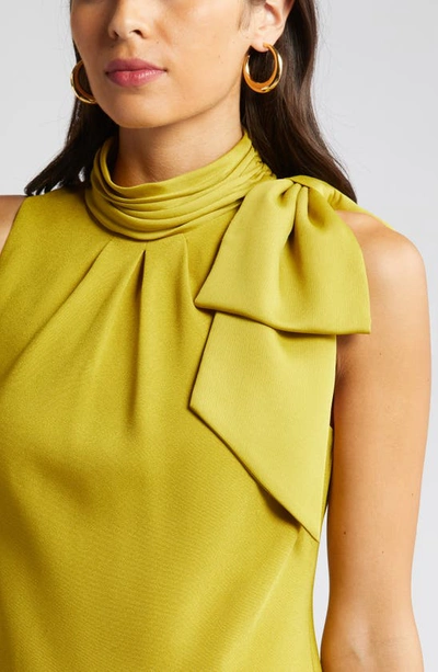 Shop Eliza J Bow Shoulder Shift Dress In Chartreuse