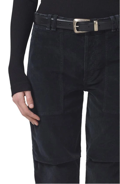 Shop Citizens Of Humanity Agni Crop Corduroy Utility Pants In Washed Charcoal