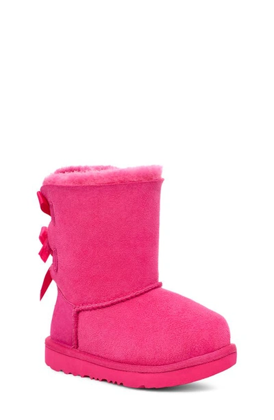 Shop Ugg Kids' Bailey Bow Ii Water Resistant Genuine Shearling Boot In Berry