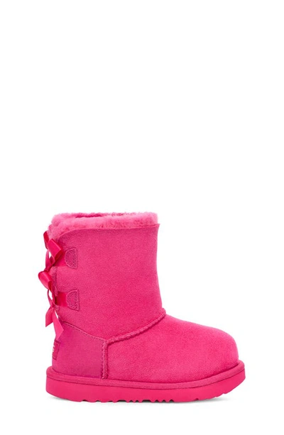 Shop Ugg Kids' Bailey Bow Ii Water Resistant Genuine Shearling Boot In Berry