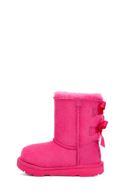 Shop Ugg Kids' Bailey Bow Ii Water Resistant Genuine Shearling Boot In Berry
