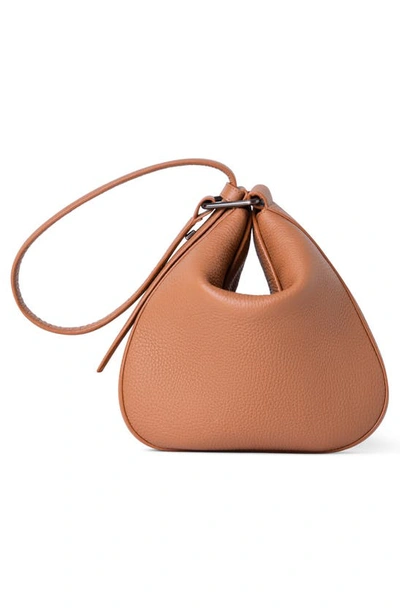 Shop Akris Little Anna Leather Hobo Bag In 126 Cuoio