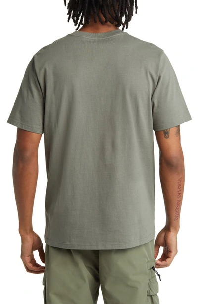Shop Carhartt Logo Pocket T-shirt In Smoke Green