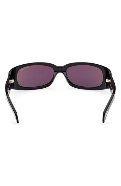 Shop Tom Ford Corey 59mm Square Sunglasses In Shiny Black / Smoke