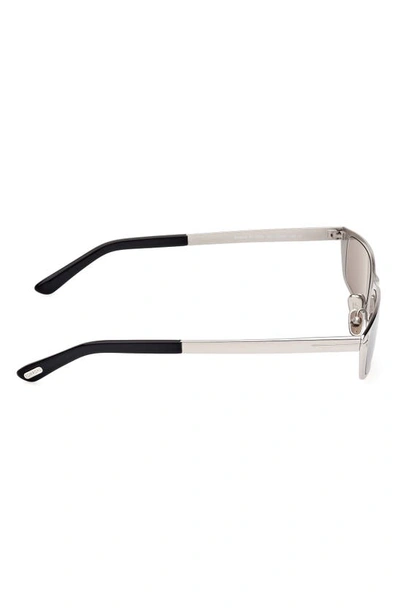 Shop Tom Ford Everett 59mm Square Sunglasses In Shiny Palladium / Smoke Mirror