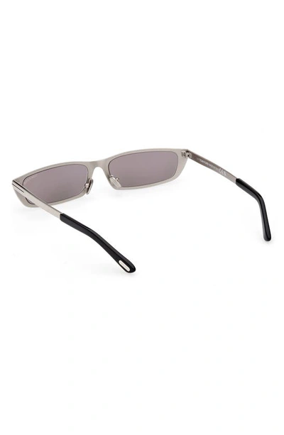 Shop Tom Ford Everett 59mm Square Sunglasses In Shiny Palladium / Smoke Mirror