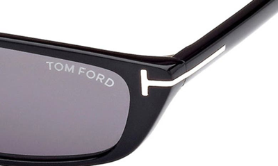 Shop Tom Ford Alejandro 59mm Square Sunglasses In Shiny Black / Smoke