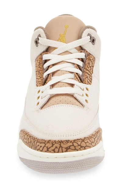 Shop Jordan Air  3 Retro Sneaker In Light Orewood Brown/ Gold