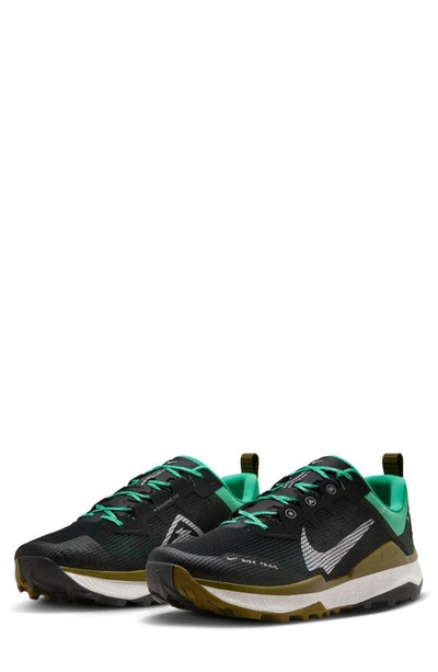 Shop Nike React Wild Horse 8 Running Shoe In Black/ White/ Spring Green