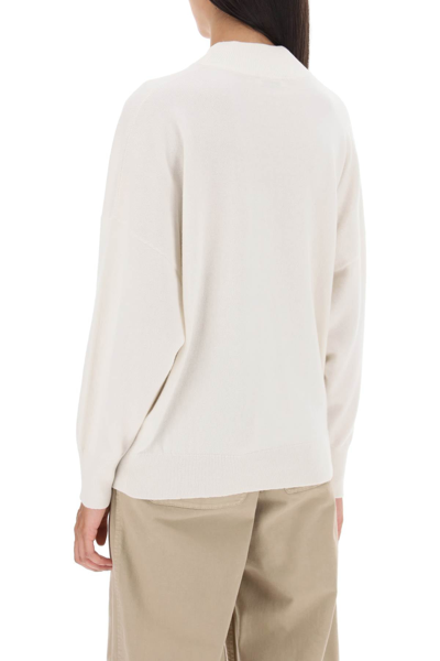 Shop Brunello Cucinelli Cashmere Sweater With Stand Collar Women In White
