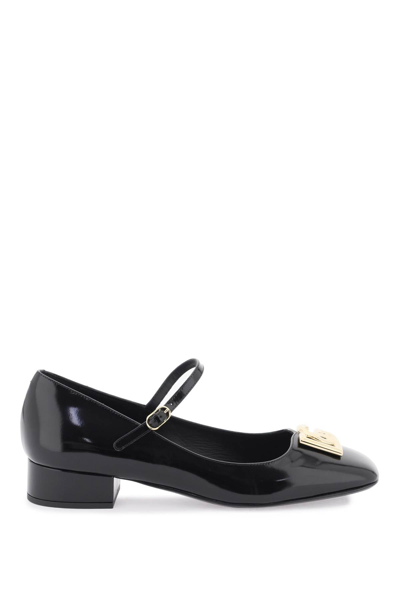 Shop Dolce & Gabbana Brushed Leather Mary Jane Women In Black