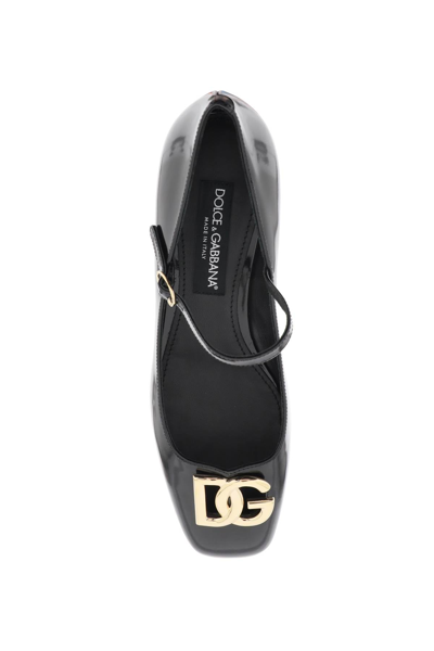 Shop Dolce & Gabbana Brushed Leather Mary Jane Women In Black