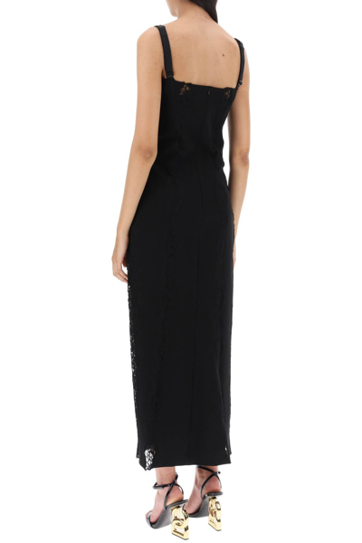 Shop Dolce & Gabbana Jersey And Lace Maxi Dress Women In Black
