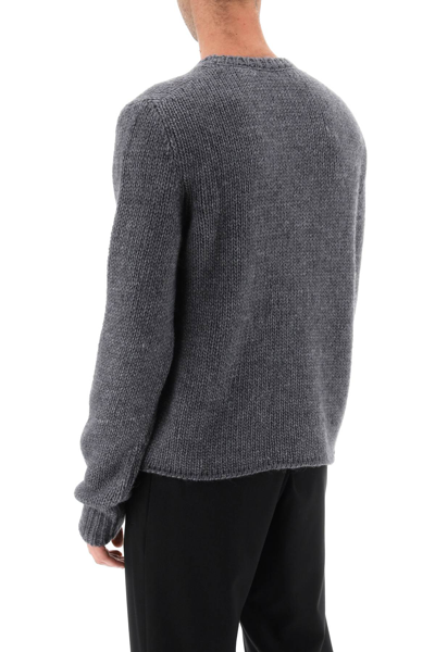 Shop Dolce & Gabbana Wool And Alpaca Sweater Men In Gray