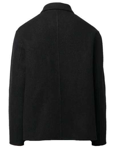 Shop Oamc Black Virgin Wool Blend Jacket In Nero