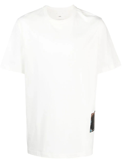 Shop Oamc White Cotton T-shirt In Bianco