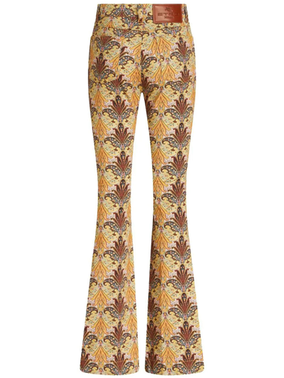 Shop Etro Mustard Yellow Stretch-cotton Jeans In Giallo
