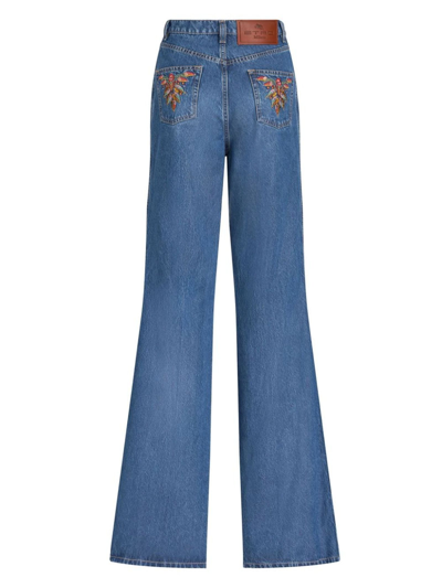Shop Etro Indigo Blue Cotton Denim Jeans