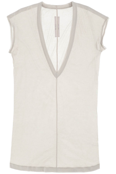 Shop Rick Owens 'dylan' Maxi T-shirt With V Neck Men In Gray