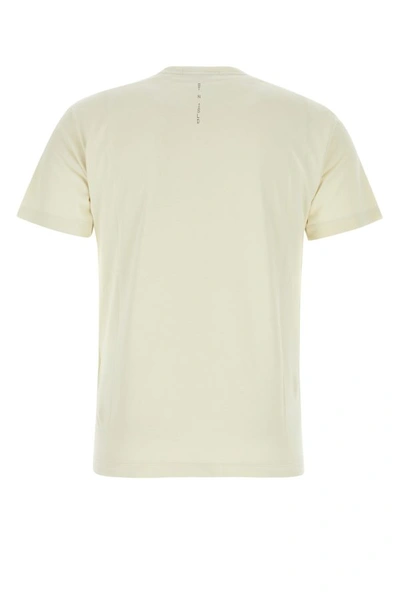 Shop Stone Island Man Ivory Cotton T-shirt In White