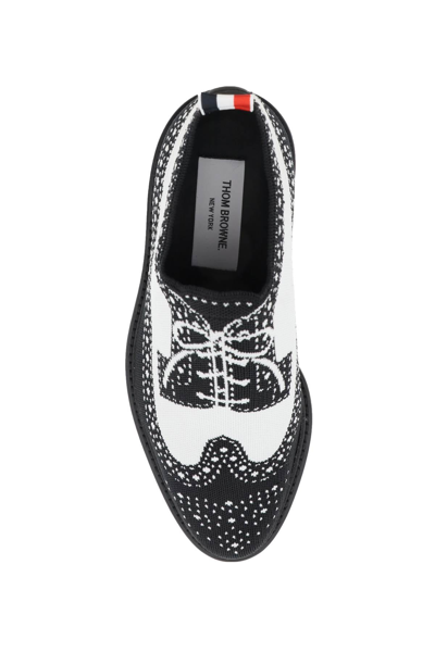 Shop Thom Browne Longwing Brogue Loafers In Trompe L'oeil Knit Men In Multicolor
