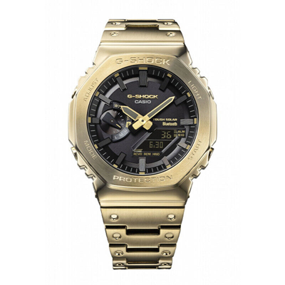 Pre-owned Casio G-shock Gm-b2100gd-9ajf Yellow Gold Metal Case Solar Bluetooth Men Watch