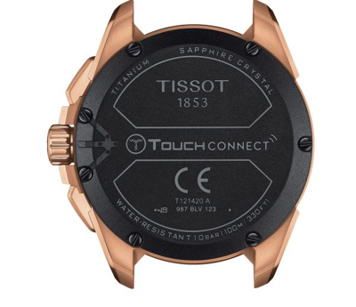 Pre-owned Tissot T-touch Connect Solar Black Dial Leather Strap Men's Watch T1214204605100