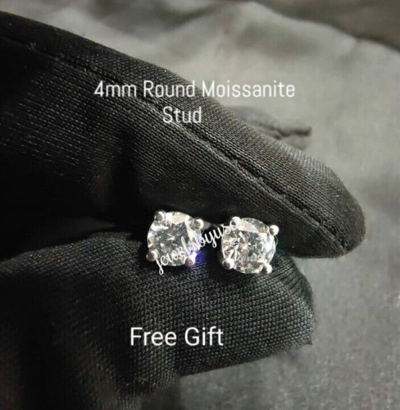 Pre-owned Nsg Tester Passing Moissanite Men's Cuban Necklace 925 Silver 15 Mm X 20" Free Stud In White