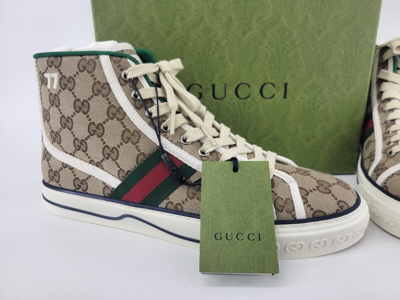 Pre-owned Gucci Men's  Tennis 1977 High Top Sneaker Us Size 8.5 Newinbox Ships Free (21632) In Multicolor