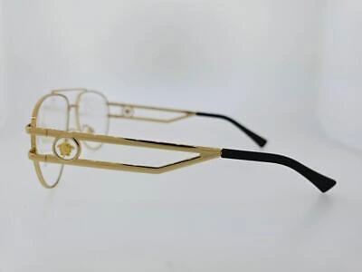 Pre-owned Versace 1269 1002 57mm Gold Frame With Crear Demo Lenses In Clear
