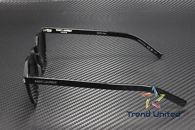 Pre-owned Saint Laurent Sl 28 Slim 001 Rectangular Squared Black 49 Mm Unisex Sunglasses In Gray
