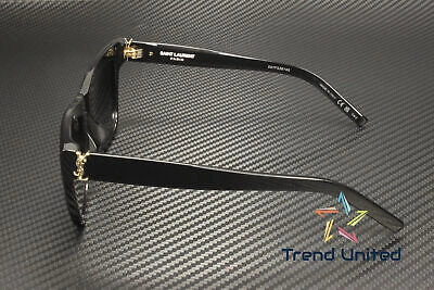 Pre-owned Saint Laurent Sl M106 002 Cat Eye Acetate Black Grey 52 Mm Women's Sunglasses In Gray
