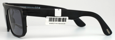 Pre-owned Tom Ford Ft0999-n 02d Black Mens Rectangle Full Rim Sunglasses 58-16-145 B:41 In Gray