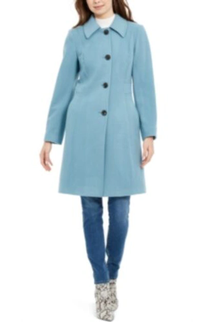 Pre-owned Anne Klein Women's Plus Cashmere Blend Coat Powder Blue Sz 16w