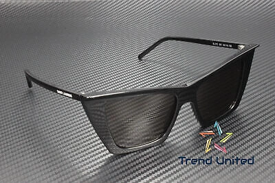 Pre-owned Saint Laurent Sl 372 001 Cat Eye Acetate Black 54 Mm Women's Sunglasses