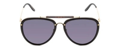 Pre-owned Gucci Gg0672s Unisex Aviator Sunglasses In Black Gold Tortoise Havana/grey 58 Mm In Gray