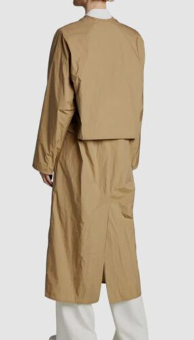 KASSL EDITIONS Pre-owned $1000  Women's Beige Belted Long V Dress Coat Size S