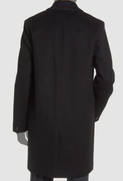 Pre-owned Vince $695  Men's Black Classic Wool Blend Coat Jacket Size M