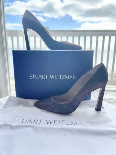 Pre-owned Stuart Weitzman Chicster Bronze Nighttime Lame Pumps Bnib 8.5m $425 In Gold