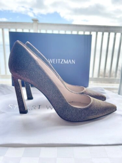 Pre-owned Stuart Weitzman Chicster Bronze Nighttime Lame Pumps Bnib 8.5m $425 In Gold