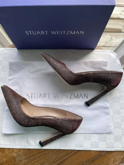 Pre-owned Stuart Weitzman Chicster Bronze Nighttime Lame Pumps Bnib 8.5m $425 In Gold